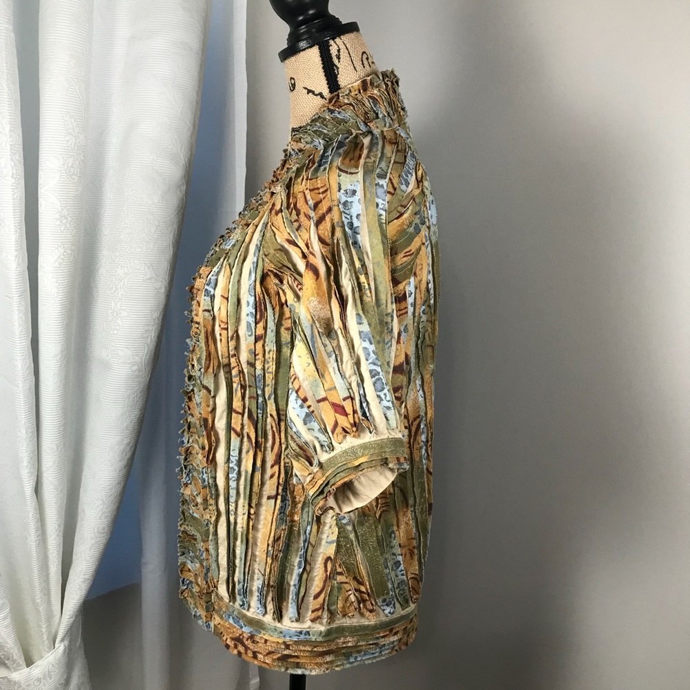 Chicos Blazer Hook & Loop Closures Multi Color - image 4